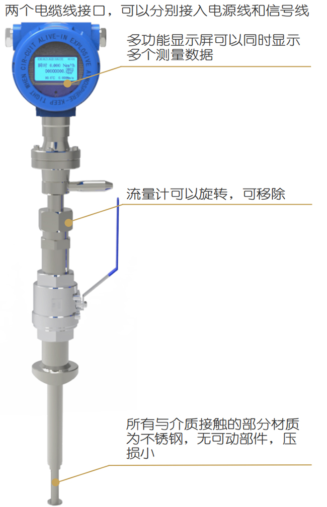 分體式熱式氣體質(zhì)量流量計結(jié)構(gòu)圖